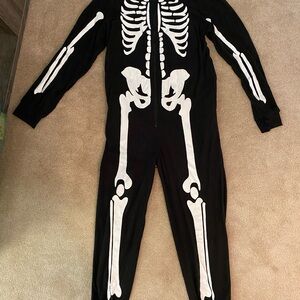 Just Love Black Jumpsuit with White Skeleton Print